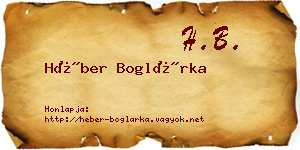 Héber Boglárka névjegykártya
